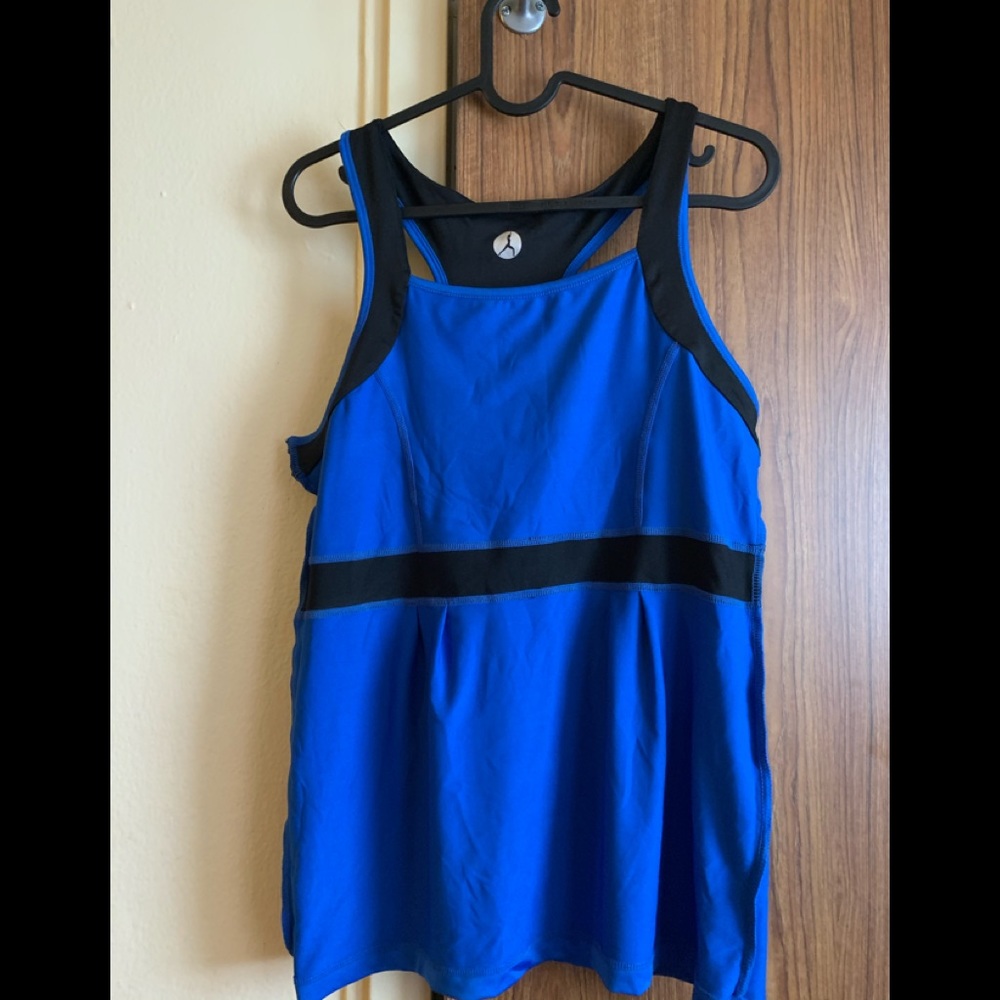 Blue and Black workout top